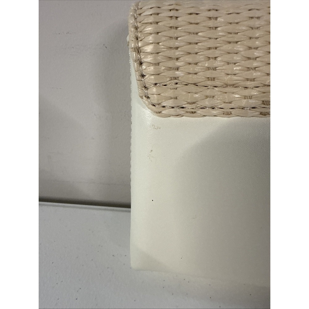 KATE SPADE Montford Park Straw Keira Bow Clutch Purse Cream Natural Leather Bag - Picture 4 of 11